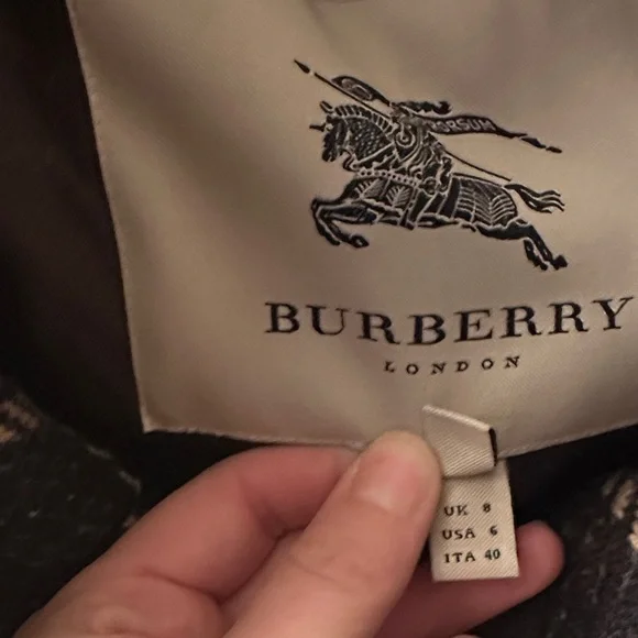 Burberry wool blend Checkered Trench Coat - Picture 4 of 10